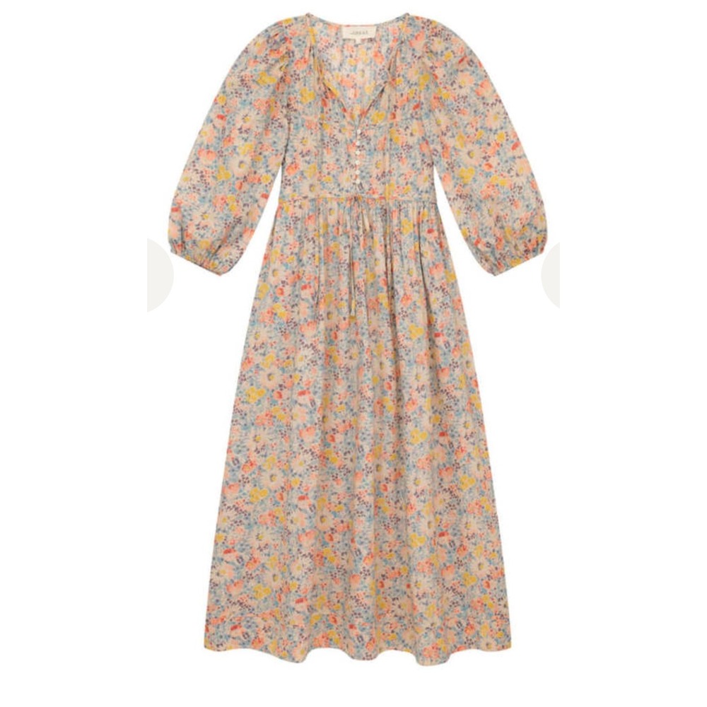 The Great Floral Spring Bloom Maxi Dress Cotton Puff Sleeve Feminine Boho Size 2